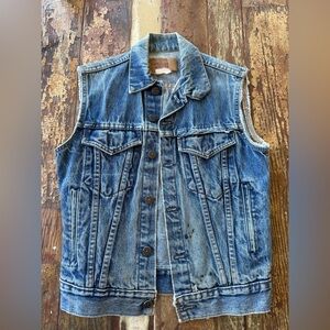 Vintage Levi’s Blue Denim Distressed Sleeveless Vest